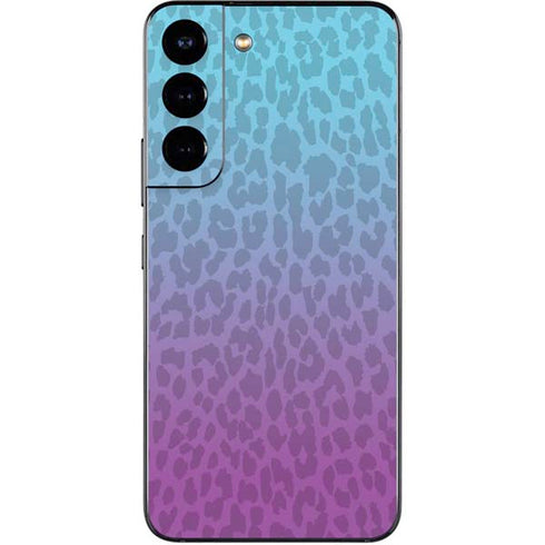 Cheetah Print Purple and Blue Galaxy S22 Skin